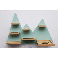 WANDREGAL  - Naturfarben/Mintgrün, MODERN, Holz/Holzwerkstoff - Ben'n'jen