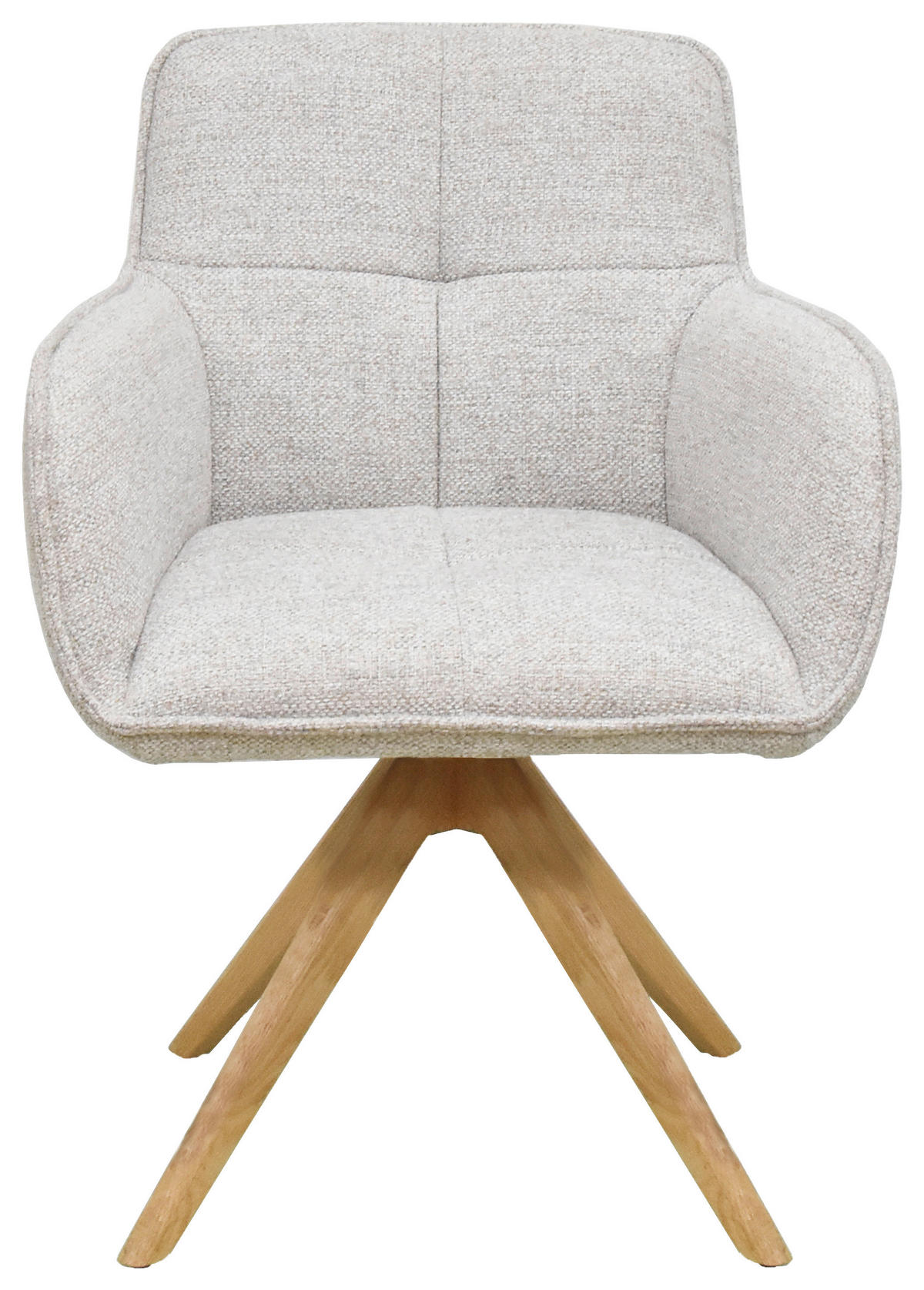 ARMLEHNSTUHL  in Mikrofaser  - Eichefarben/Beige, Design, Holz/Textil (61/87,5/61cm) - Novel