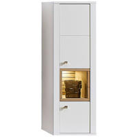 VITRINA, bela, barve hrasta - barve hrasta/bela, Design, leseni material (42/133/41cm) - Hom`in