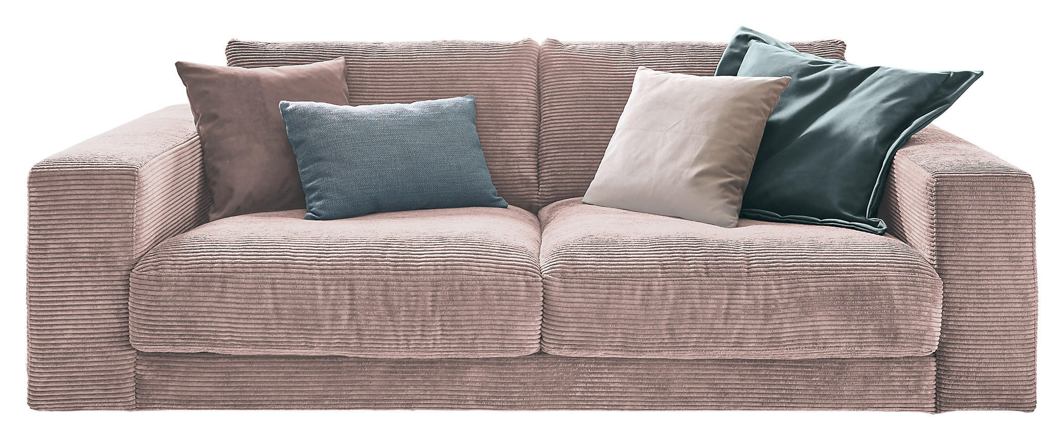 2-SITZER-SOFA Cord Rosa  - Schwarz/Rosa, Design, Kunststoff/Textil (230/85/127cm) - Hom`in