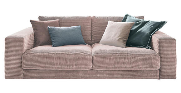 2-SITZER-SOFA Cord Rosa  - Schwarz/Rosa, Design, Kunststoff/Textil (230/85/127cm) - Hom`in