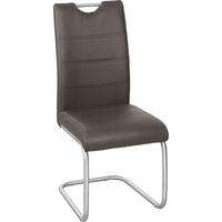 SCHWINGSTUHL   Lederlook  - Edelstahlfarben/Braun, Design, Textil/Metall (43/98/58cm) - Xora
