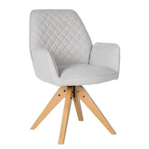ARMLEHNSTUHL in Holz, Textil Grau, Eichefarben  - Eichefarben/Grau, MODERN, Holz/Textil (59/88/63cm) - home24
