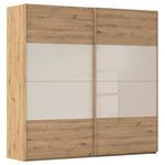 SCHWEBETÜRENSCHRANK 226/223/68 cm 2-türig Champagner, Eiche Artisan  - Champagner/Eichefarben, Design, Glas/Holzwerkstoff (226/223/68cm) - Xora