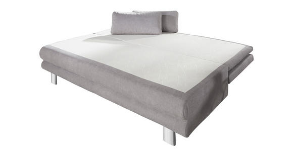 SCHLAFSOFA Bruno in Chenille Hellgrau  - Chromfarben/Hellgrau, Design, Textil/Metall (194/96/86cm) - Novel