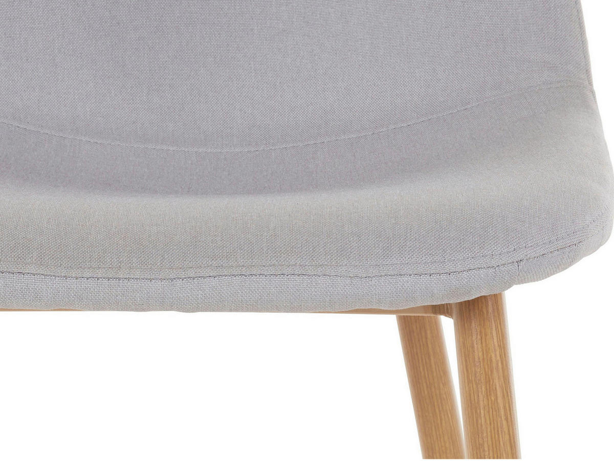 STUHL-SET Hellgrau  - Eichefarben/Hellgrau, Design, Textil/Metall (44/87/52cm) - MID.YOU