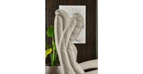 RELAXSESSEL in Leder Ecru  - Ecru/Edelstahlfarben, Design, Leder/Metall (76/119/86cm) - Dieter Knoll