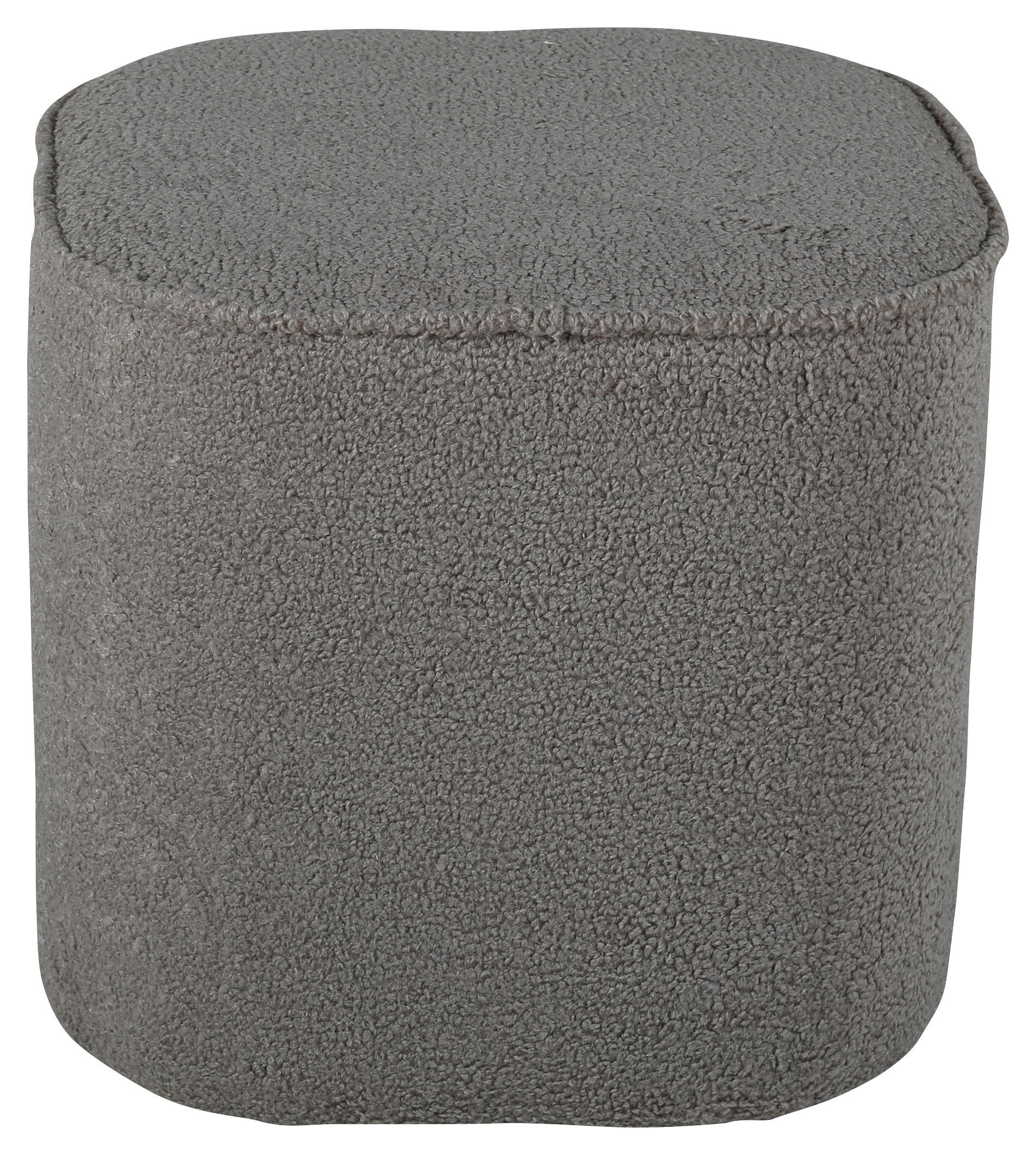 POUF Teddystoff Grau 44/41/44 cm  - Grau, Design, Textil (44/41/44cm) - Livetastic