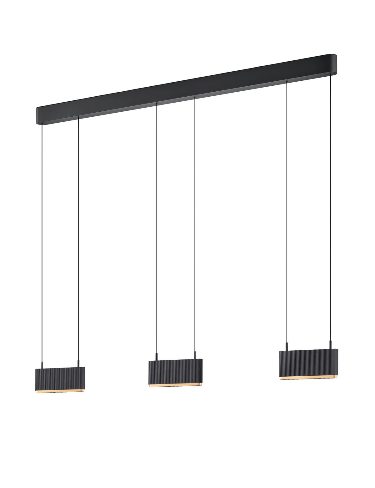LED-HÄNGELEUCHTE Kobe 130/4,5/20-210 cm  - Goldfarben/Schwarz, Design, Metall (130/4,5/20-210cm) - Helestra