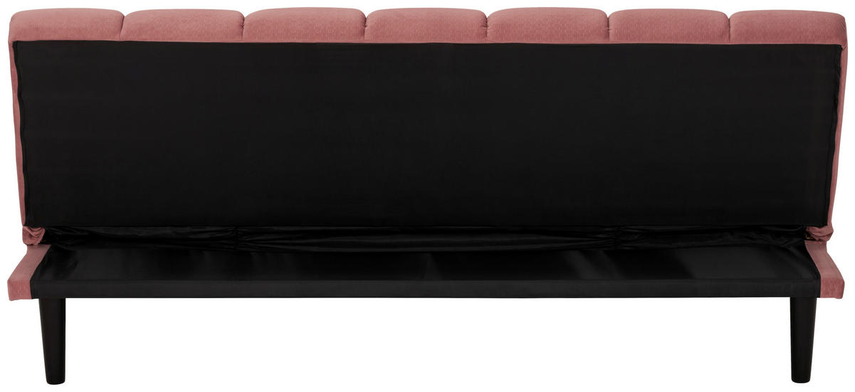 JUGEND- UND KINDERSOFA Flanell Altrosa  - Schwarz/Altrosa, MODERN, Holz/Textil (180/81/93cm) - P & B