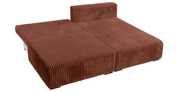 ECKSOFA Bronzefarben Cord  - Schwarz/Bronzefarben, MODERN, Holz/Textil (210/145cm) - Carryhome