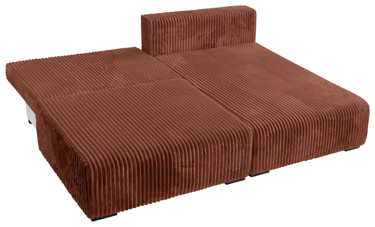 ECKSOFA in Cord Bronzefarben  210/145 cm  - Schwarz/Bronzefarben, MODERN, Holz/Textil (210/145cm) - Carryhome