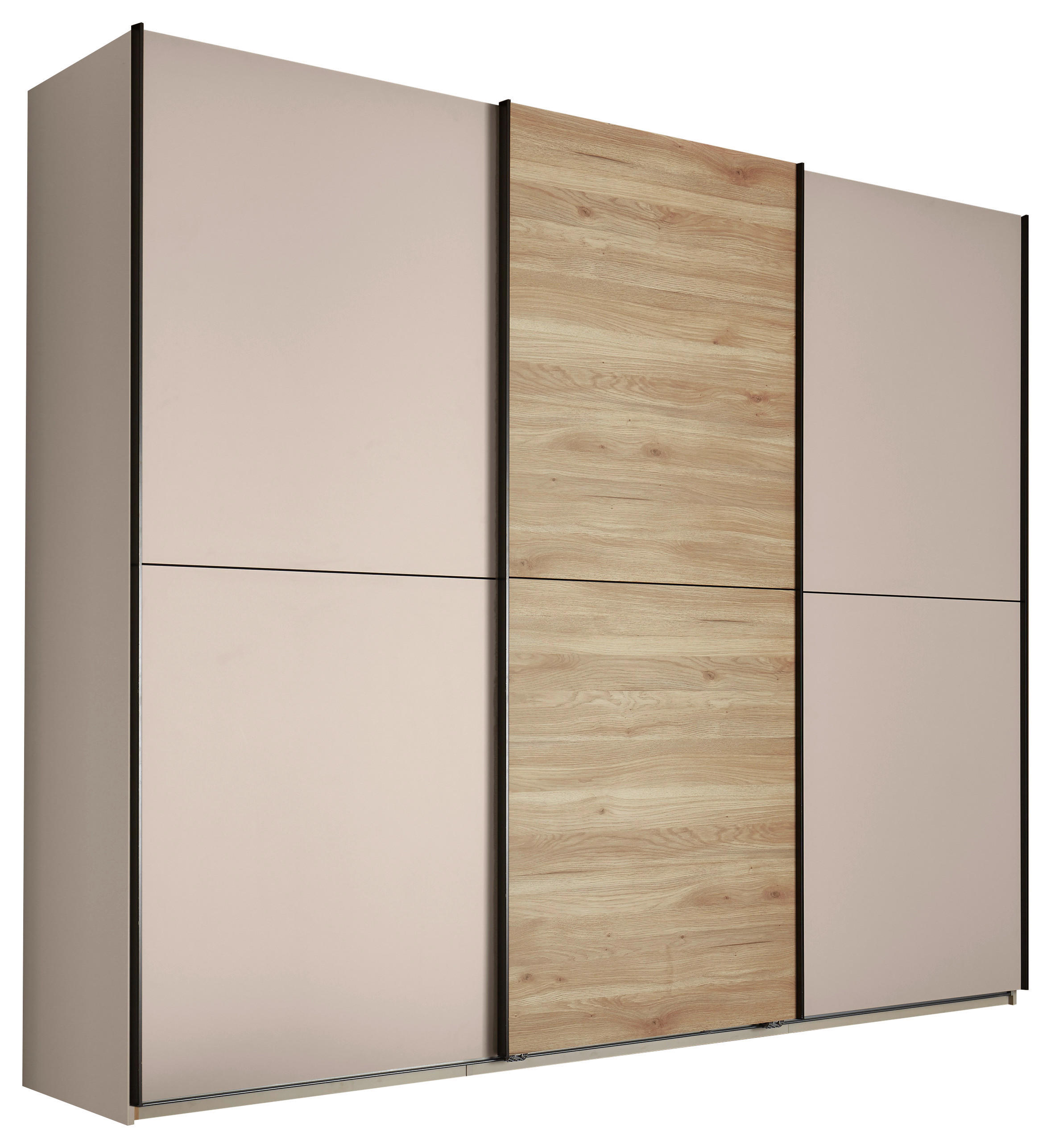 SCHWEBETÜRENSCHRANK 270/225/59 cm,  in Eichefarben, Kaschmir, 3 Tür(en)  - Kaschmir/Eichefarben, KONVENTIONELL, Holzwerkstoff/Metall (270/225/59cm) - Xora