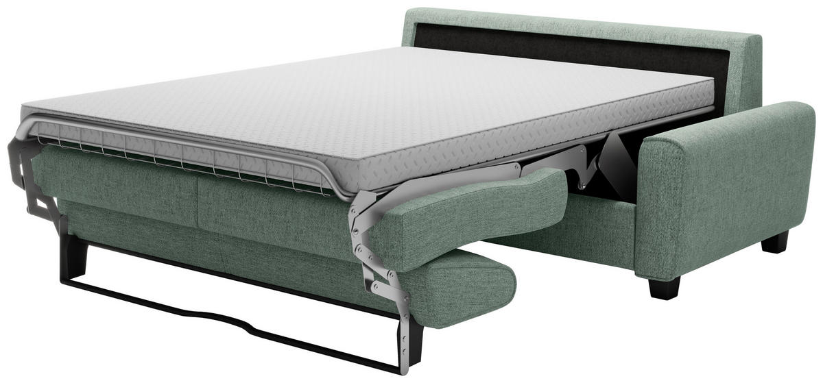 SCHLAFSOFA Webstoff Grün  - Schwarz/Grün, Design, Kunststoff/Textil (203/69-82/99cm) - Welnova