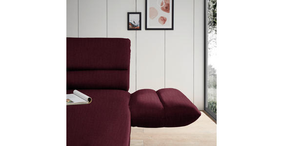 ECKSOFA  in Flachgewebe Weinrot  279-327/176-217 cm  - Weinrot/Schwarz, Design, Textil/Metall (279-327/176-217cm) - Dieter Knoll