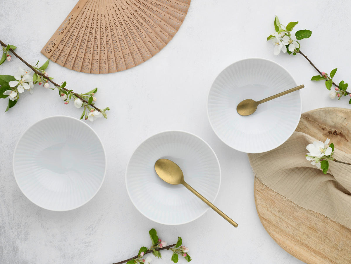 SCHÜSSELSET Valencia 6-teilig  - Weiß, Design, Keramik - Creatable