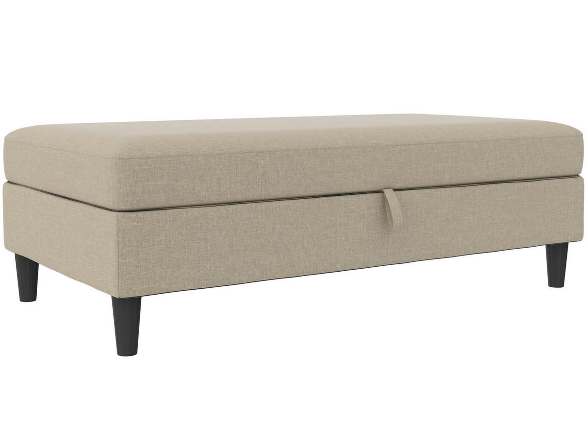 HOCKER in Textil Cappuccino  - Schwarz/Cappuccino, Basics, Kunststoff/Textil (130/43/69cm) - Livetastic
