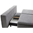 BOXSPRINGSOFA  mit Schlafen auf Sitzhöhe, Stoffauswahl, Liegefunktion, Rücken echt Flachgewebe Grau  - Schwarz/Grau, Design, Textil/Metall (204/93/100cm) - Novel
