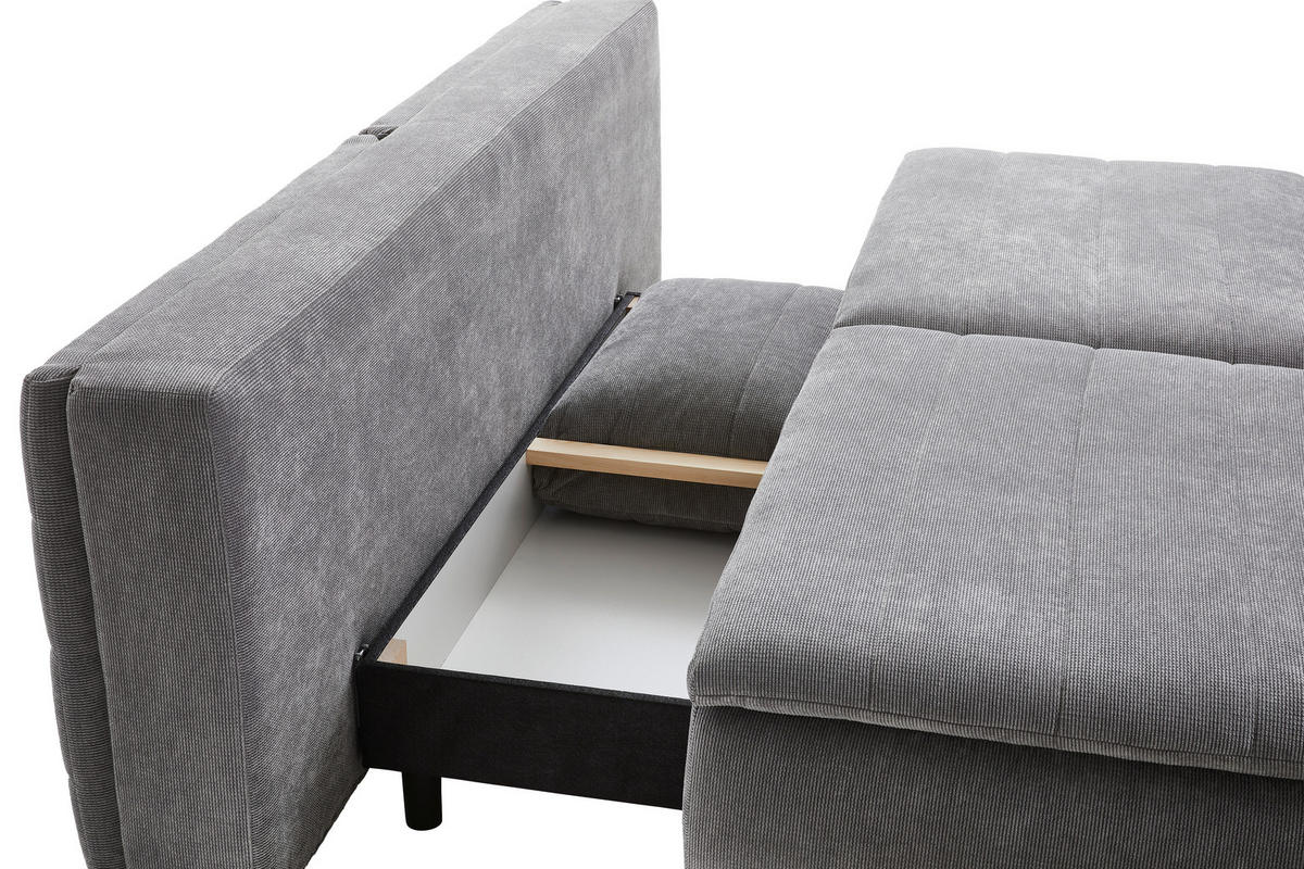 BOXSPRING SOFA siva  - siva/crna, Dizajnerski, tekstil/metal (204/93/100cm) - Novel