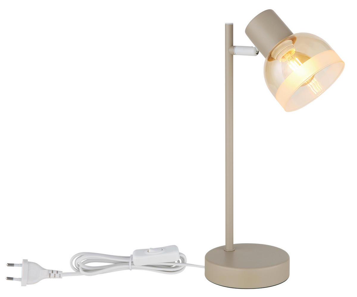 TISCHLEUCHTE Kairo 14,5/12/35 cm  - Sandfarben/Schwarz, Design, Glas/Kunststoff (14,5/12/35cm) - Globo