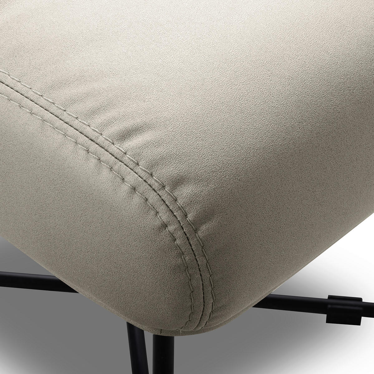 SESSELSET Lederlook Grau  - Beige/Grau, Design, Textil/Metall (67/87/74cm) - Livetastic