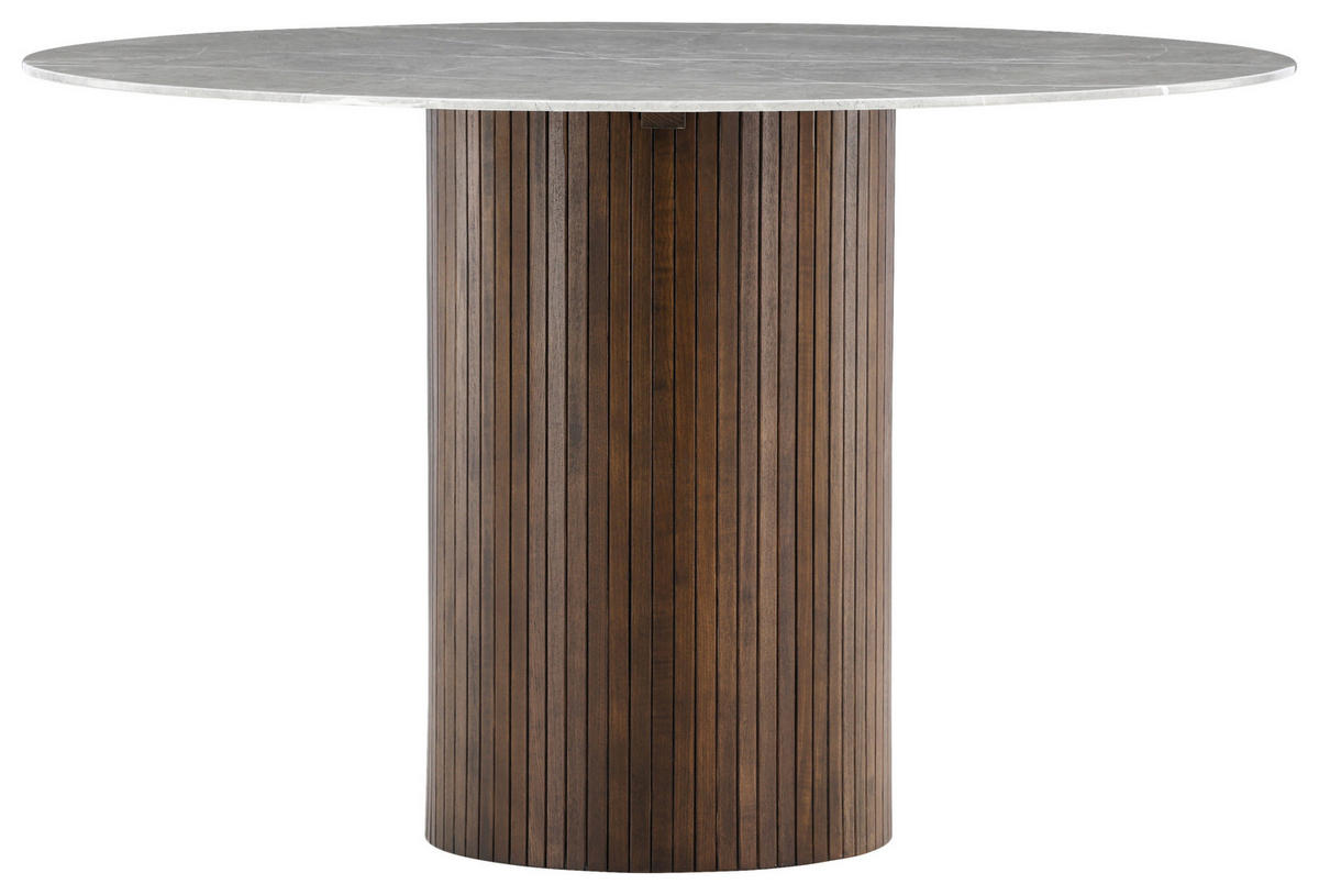 ESSTISCH in Holz, Glas 120/120/74 cm  - Dunkelgrau/Braun, Design, Glas/Holz (120/120/74cm) - Livetastic