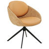 ARMLEHNSTUHL  Sitzfläche 360° drehbar, automatische Rückholfunktion Leinenoptik Echtleder  - Gelb/Schwarz, Design, Leder/Textil (60/80,5/62cm) - Novel