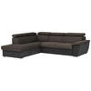 ECKSOFA in Mikrofaser Dunkelbraun  - Chromfarben/Dunkelbraun, Design, Textil/Metall (216/262cm) - Livetastic
