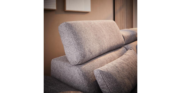ECKSOFA Grau Velours - Schwarz/Grau, Design, Textil/Metall (264/299cm) - Novel