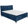 BOXBETT 180/200 cm,  in Blau, gepolstertes Kopfteil, Bettkasten, Topper,  - Blau/Schwarz, MODERN, Holzwerkstoff/Kunststoff (180/200cm) - MID.YOU