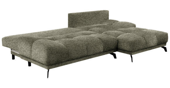 ECKSOFA Olivgrün Chenille  - Schwarz/Olivgrün, MODERN, Textil/Metall (290/182cm) - Hom`in