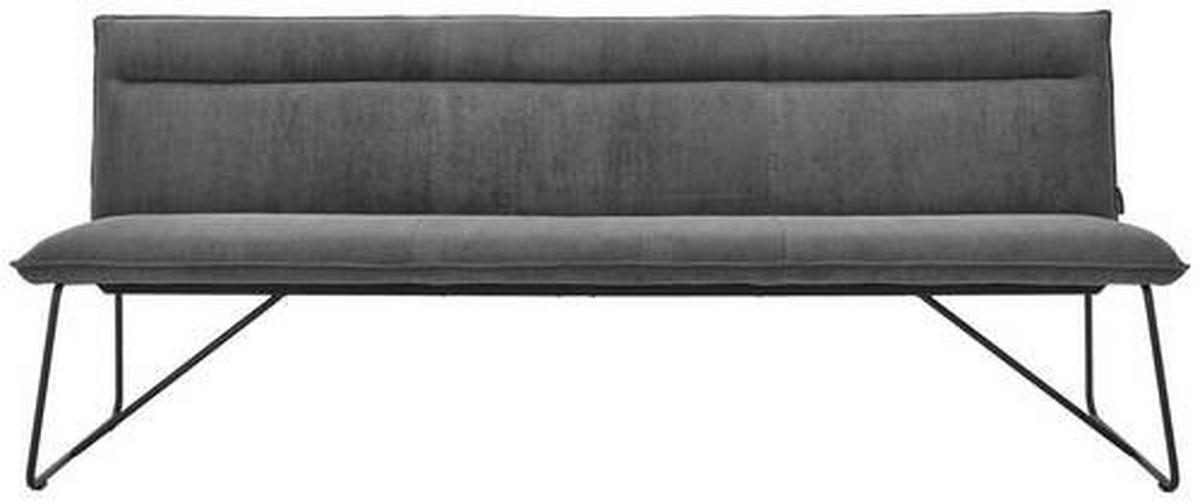 SITZBANK in Textil Anthrazit  - Anthrazit/Schwarz, Design, Textil/Metall (220/88/66cm) - Johann Jakob