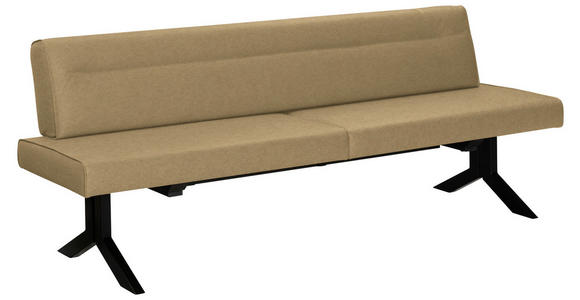 SITZBANK 220/87/70 cm  in Olivgrün  - Schwarz/Olivgrün, KONVENTIONELL, Textil/Metall (220/87/70cm) - Moderano
