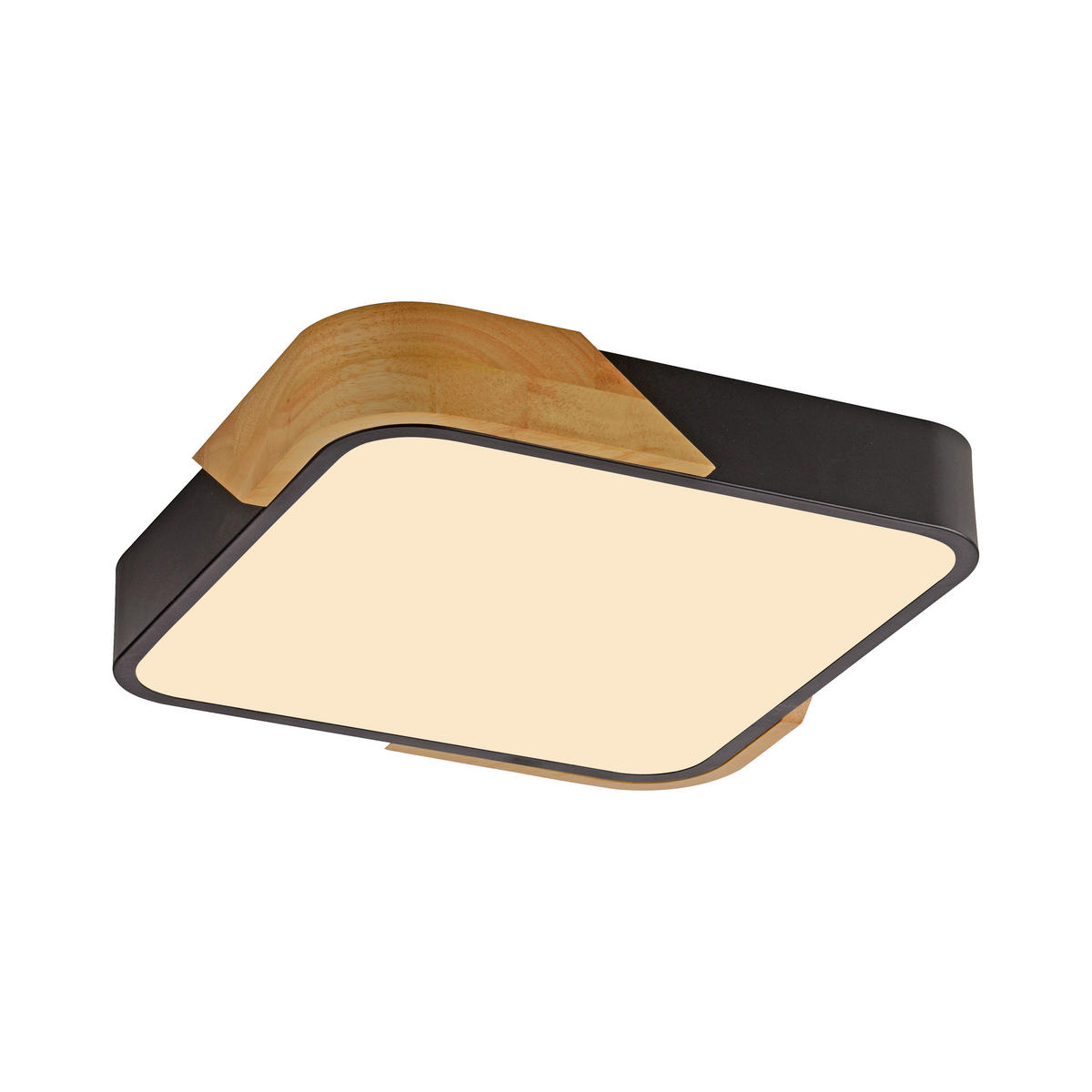 STROPNA LED-SVETILKA   24 W//3000 K/230 V/ - črna, Design, kovina/les (32/32/5,5cm)