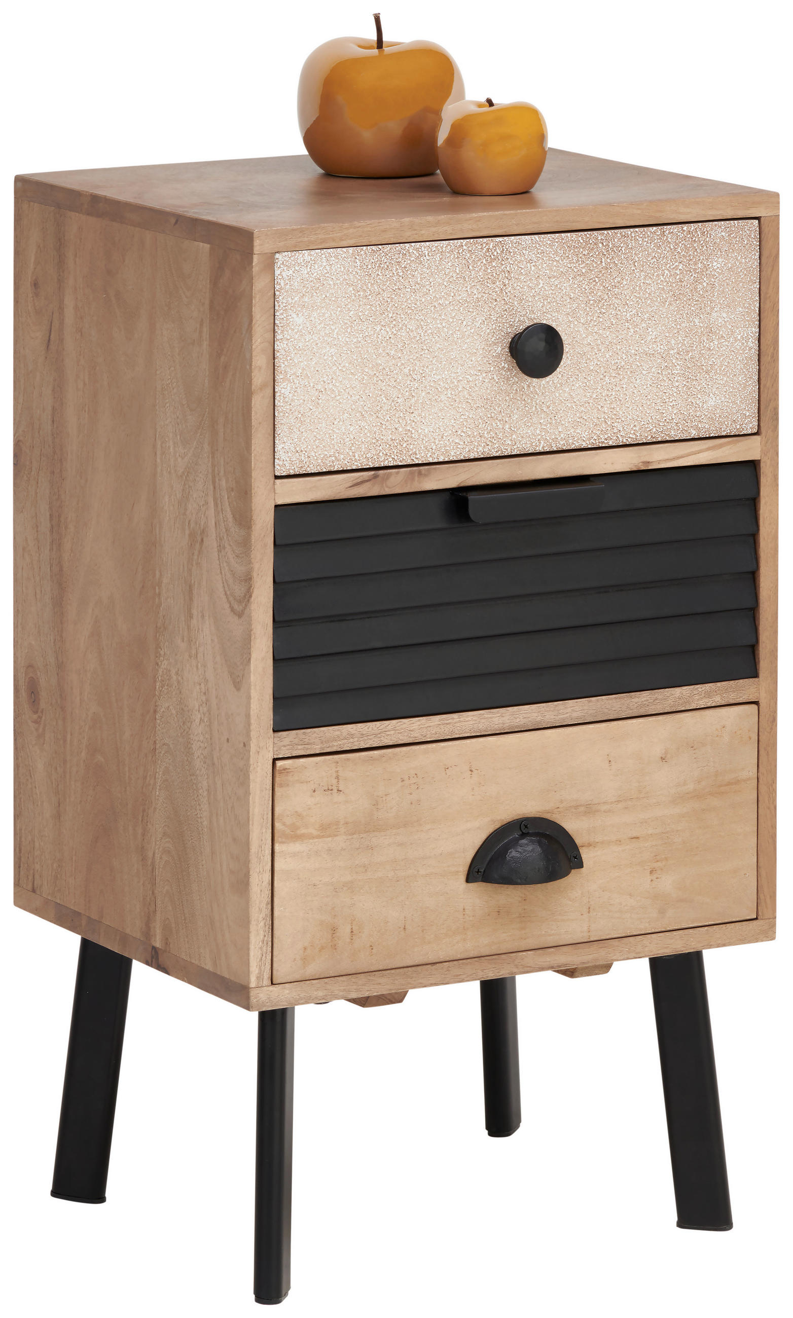 KOMMODE 40/70/35 cm  in Hellbraun, Schwarz, Dunkelbraun  - Hellbraun/Dunkelbraun, Lifestyle, Holz/Metall (40/70/35cm) - Landscape