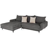 ECKSOFA WAVE Grau Struktur  - Beige/Schwarz, MODERN, Textil/Metall (189/266cm) - MID.YOU
