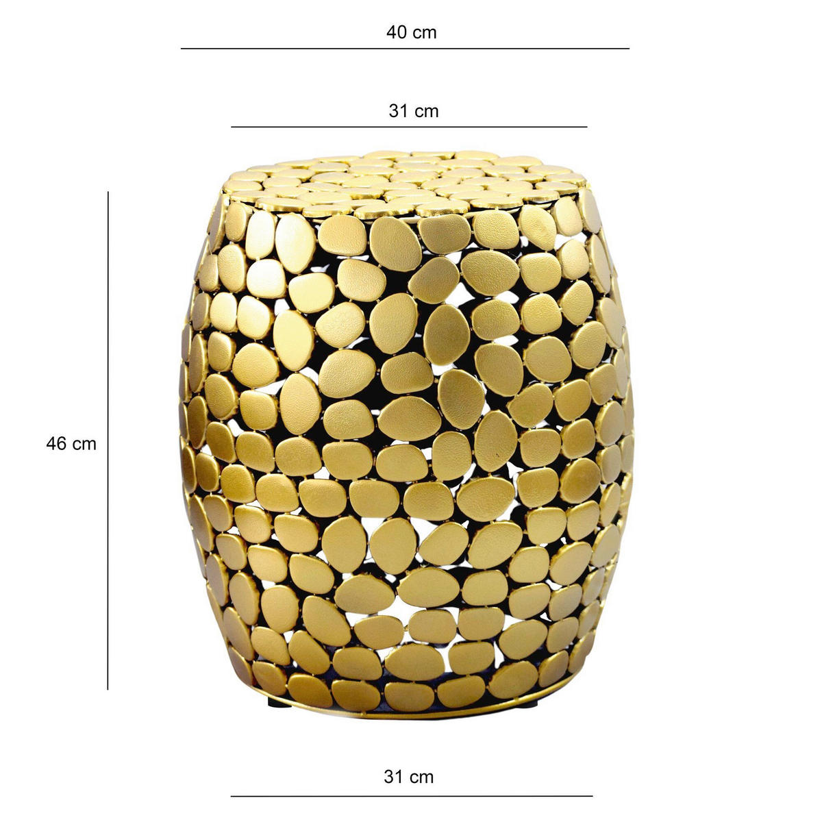 BEISTELLTISCH in Metall  - Goldfarben, Design, Metall (40/46/40cm) - Livetastic