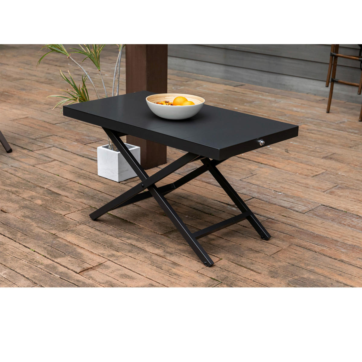 LOUNGETISCH Metall  - Anthrazit, MODERN, Kunststoff/Metall (110/62/60cm) - Gardenson