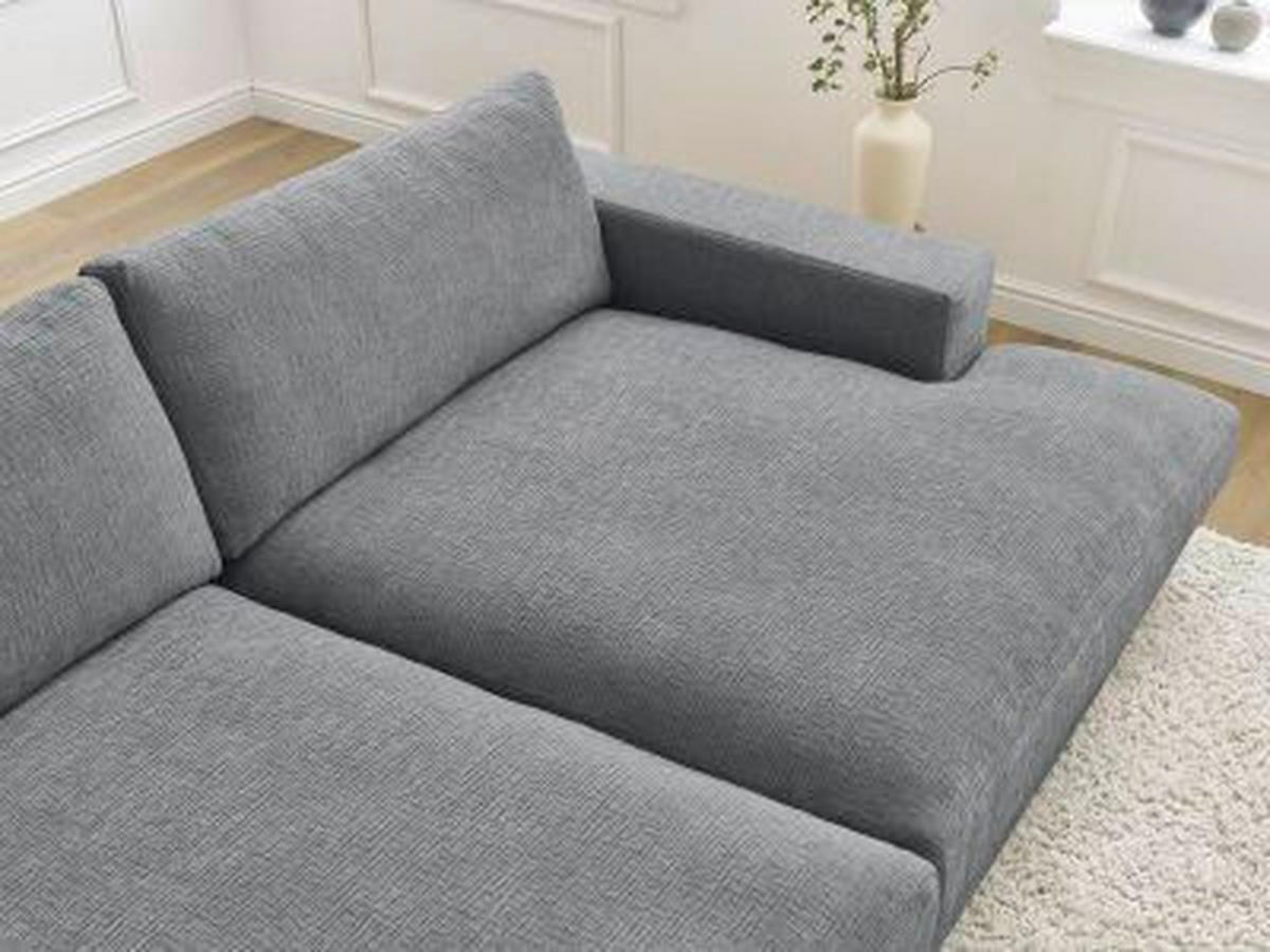 BIGSOFA LEONARD Struktur Dunkelgrau  - Dunkelgrau/Schwarz, MODERN, Kunststoff/Textil (274/77/159cm)