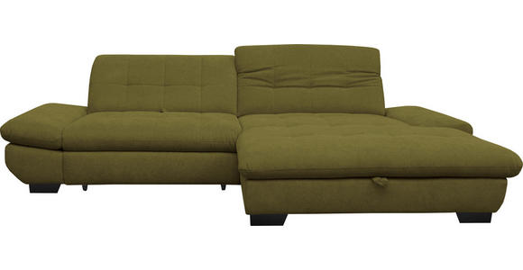 ECKSOFA in Mikrofaser Grün 290/198 cm - Schwarz/Grün, Design, Textil/Metall (290/198cm) - Xora