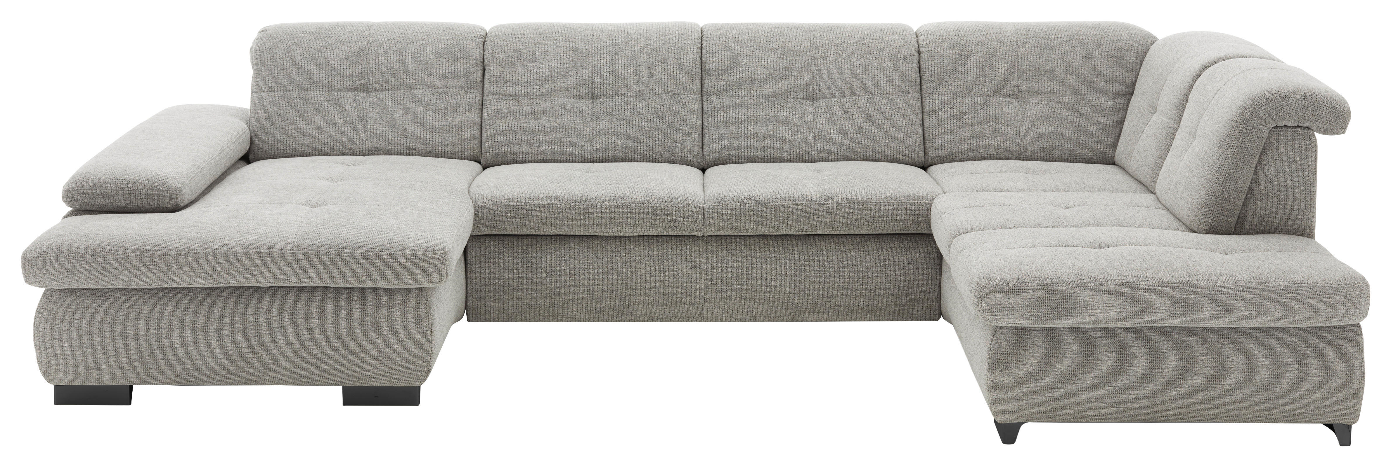SOFFA i vävt tyg ljusgrå  - ljusgrå/svart, Design, metall/textil (174/337/210cm) - Beldomo Style