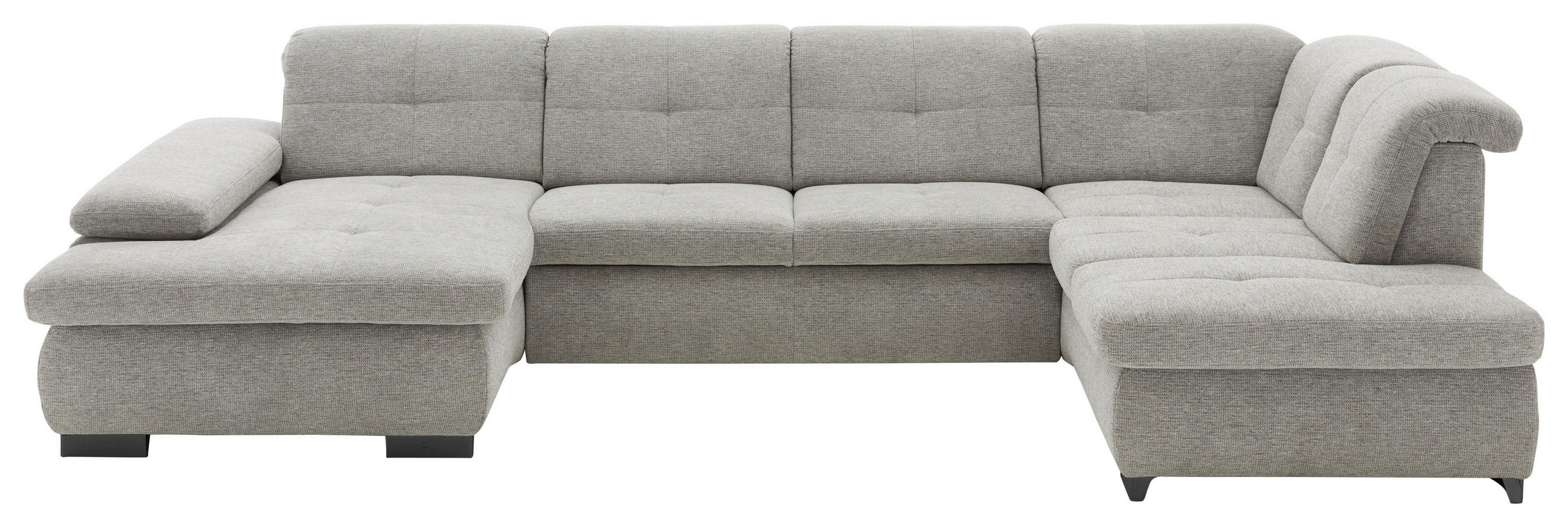 KUTNA GARNITURA tekstil boje aluminija - boje kroma/boje aluminija, Moderno, tekstil (174/337/210cm) - Beldomo Style