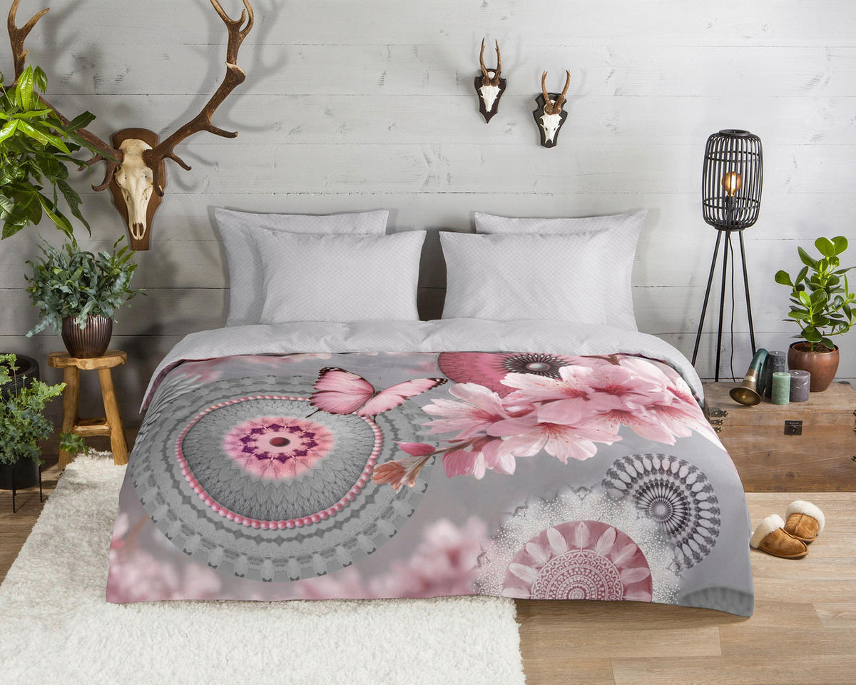 BETTWÄSCHE 2-teilig HIP Flanell, Biber 140/200 cm  - Multicolor/Hellgrau, Basics, Textil (140/200cm)
