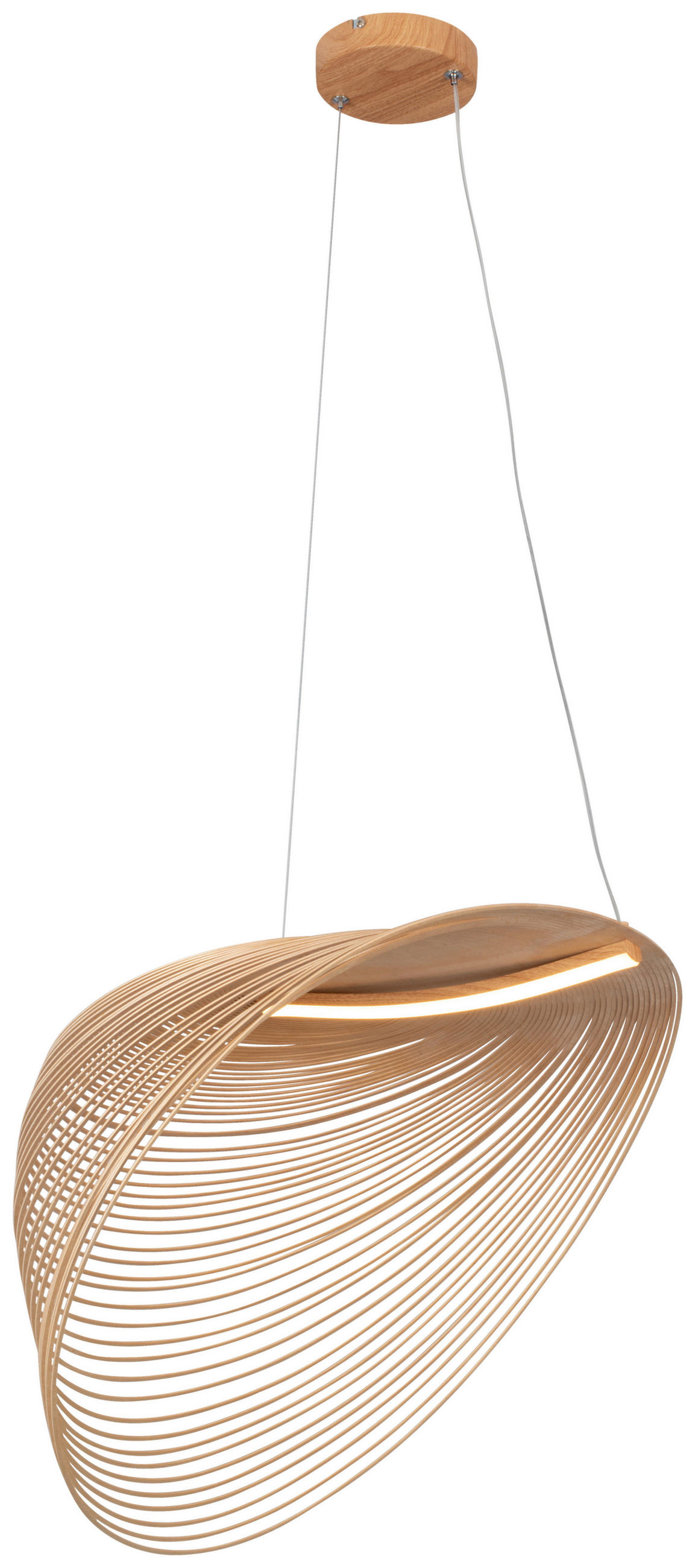 LED-HÄNGELEUCHTE 60/38/163,5 cm   - Eichefarben/Naturfarben, Trend, Holzwerkstoff/Metall (60/38/163,5cm) - Novel
