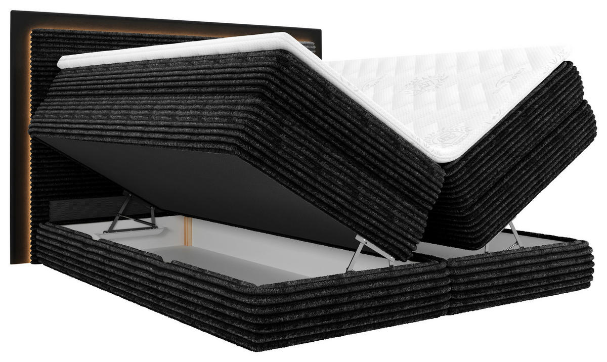 BOXSPRINGBETT 180/200 cm  in Schwarz  - Schwarz, Trend, Holz/Holzwerkstoff (180/200cm) - Boxxx