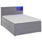 BOXSPRINGBETT 120/200 cm  in Hellgrau  - Hellgrau/Schwarz, Design, Holz/Textil (120/200cm) - Xora