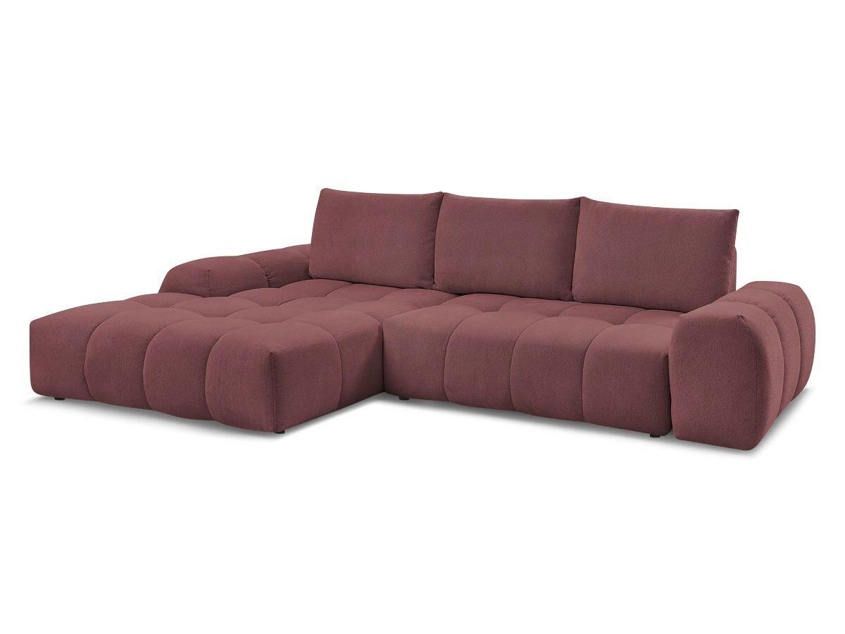 ECKSCHLAFSOFA EVEREST  mit Rücken echt, Armteil links, Armteil rechts Flachgewebe Rot  - Rot/Schwarz, MODERN, Kunststoff/Textil (180/318cm) - Livetastic