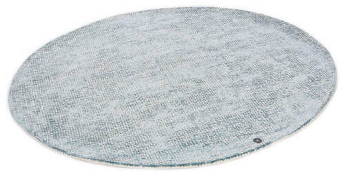 HANDWEBTEPPICH 140/140 cm Türkis rund  - Türkis, Basics, Textil (140/140cm) - Tom Tailor