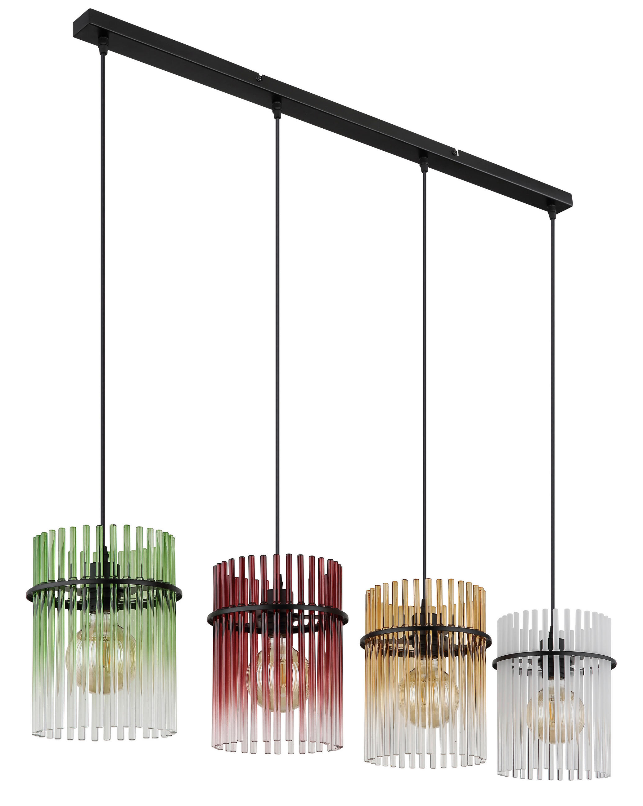 HÄNGELEUCHTE GORLEY 110/20/140 cm   - Klar/Brombeere, LIFESTYLE, Glas/Kunststoff (110/20/140cm) - Globo