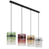 HÄNGELEUCHTE GORLEY 110/20/140 cm   - Klar/Brombeere, LIFESTYLE, Glas/Kunststoff (110/20/140cm) - Globo